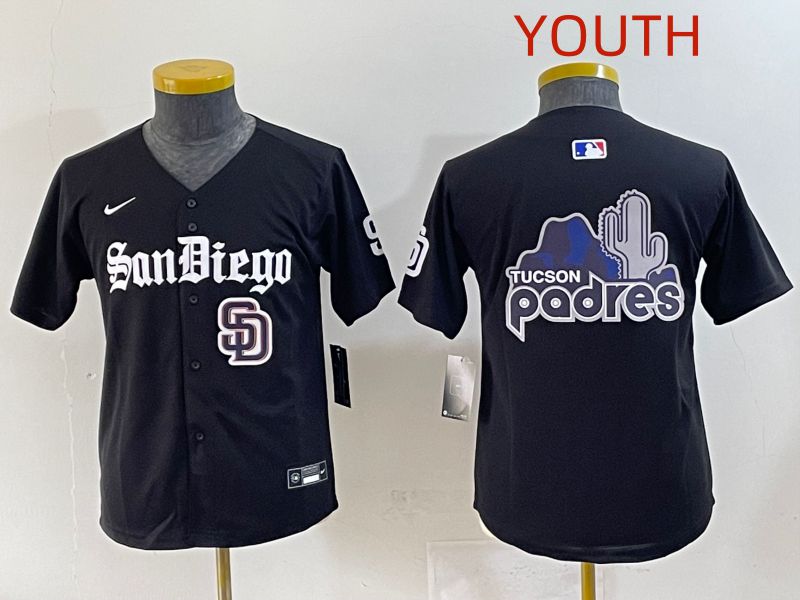Youth 2025 San Diego Padres Blank Black Five generations Joint Name Nike MLB Jersey style 12->youth mlb jersey->Youth Jersey